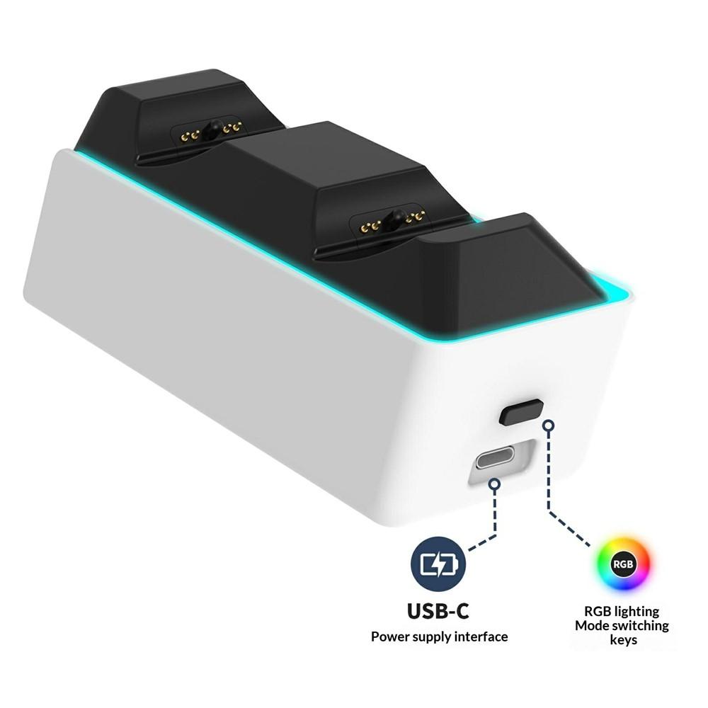 RGB Fast Charging Dock for PS5 Controllers — 9 Light Modes