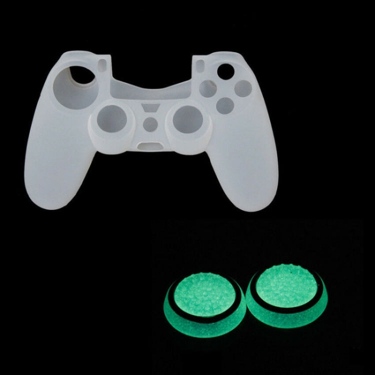 Glow-in-the-Dark Silicone Thumb Grip Caps — 10 PCS for PS5, PS4 & Xbox Controllers (Transparent Blue)