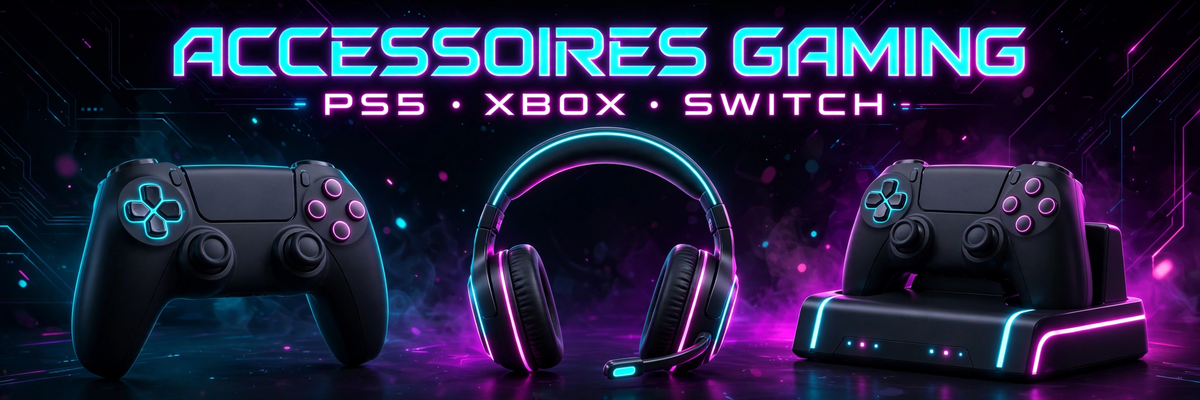 Bannière Accessoires Gaming — PS5, Xbox, Switch